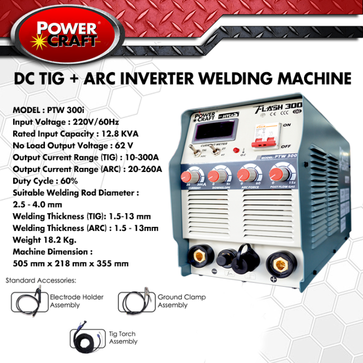 Welding Machine DC TIG and ARC 300A Powercraft (PTW 300i) Lazada PH