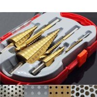 HSS Steel Titanium Step Drill Bit Set 4-12/20/32mm Metal Hole Cutter Wood Cone Core Drilling Hole Saw Tool Twist Saw Drill Drills Drivers