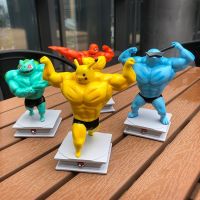 Hot Sales Muscular Pikachu figure Pokémon birthday gift macho version of Squirtle ornaments doll