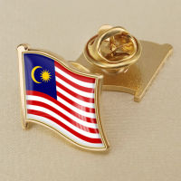 Malaysia Malaysian Flag Crystal Glue Drop Badge Brooch Flag Brooch of All Countries in the World All-metal Brooch Copper Brooch Collection