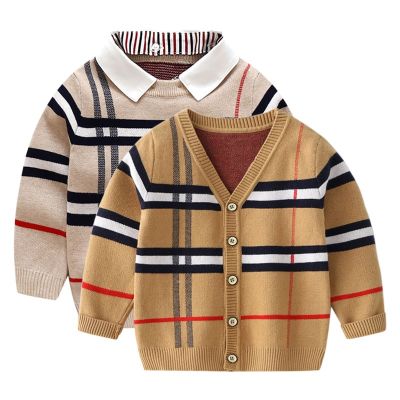 New Cardigan Sweater Boys Autumn Coat Toddler Kid Baby Spring Sweater V-Neck Knit Top Fashion Girls Pullover Knitwear Clothes