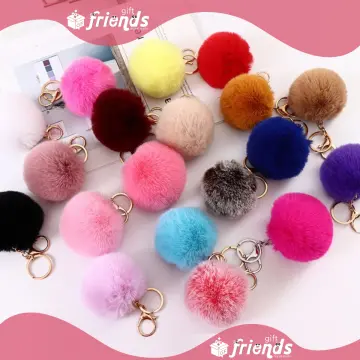 Letter and Pom Pom Ball Keychain for Best Friend Gift - Best