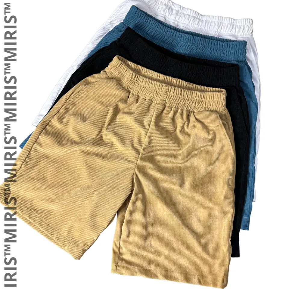 Plain Corduroy Shorts with Side Pockets for Men