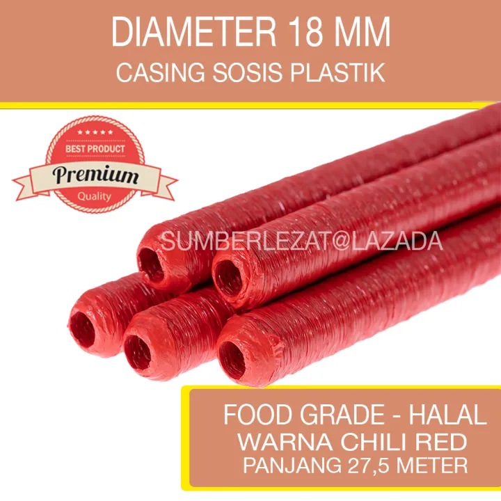 18 Mm Chili Red Casing Selongsong Sosis Plastik Polyamide Halal Food