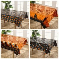 Halloween Disposable Tablecloths Pumpkin Ghost Bat Castle Table Cover Halloween Party Foil Tablecloth Halloween Decoration 2023