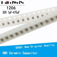 100ชิ้น /Lote 1206ชิปฟิล์มหนา50V SMD เซรามิคหลายชั้นตัวเก็บประจุ1pF- 22UF 10NF 100NF 1UF 2.2UF 4.7UF 10UF 47pF 2.2pF 22PF