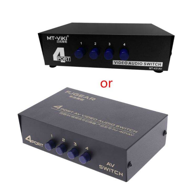 4 Port AV Audio Video RCA 4 Input 1 Output Switcher Switch Selector ...