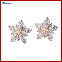 Bluelans สตรีแฟชั่นน่ารัก Rhinestone เกล็ดหิมะ EAR Studs ต่างหูของขวัญ