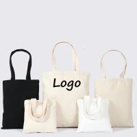 100pcs Eco-friendly High Reusable Natural Color Canvas Cotton Tote Bag with Custom Logo Printed