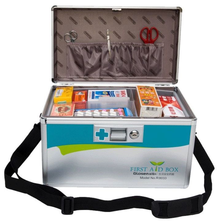 กล่องยายืนกล่องเก็บของทั้งชุดครอบครัวความจุเยอะในบ้านของผู้ป่วยนอกกล่องฉุกเฉินมี-kotak-p3k-ยา
