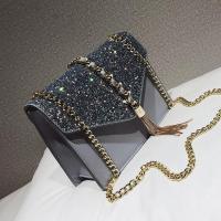 2020 Fashion New Ladies Sequin Square bag High quality PU Leather Womens Designer Handbag Tassel Chain Shoulder Crossbody Bag