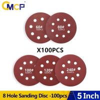 【LZ】►  CMCP 8 Hole Sandpaper Pad Set 100pcs 125mm 5 inch Hook Loop Sanding Disc 60-240 Grits Sander Polishing Disc Abrasive Tool