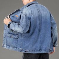 Men Denim Jacket Streetwear Hip Hop Mens Jean Jackets Male Casual Loose Outerwear Korean Version Loose Overalls Coat S-4XL