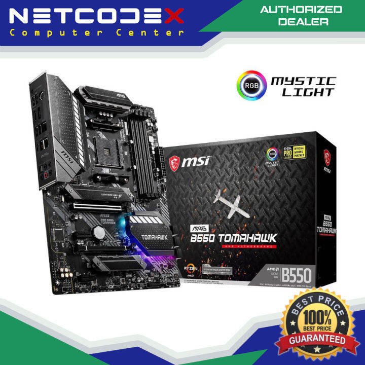 MSI MAG B550 TOMAHAWK AM4 AMD B550 SATA 6Gb/s ATX AMD Motherboard