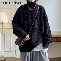 EERSHENSHI เสื้อสเวตเตอร์คอเต่าแบบหลวมของผู้ชายสเวตเตอร์อบอุ่นบรรยากาศคู่ที่เรียบง่าย