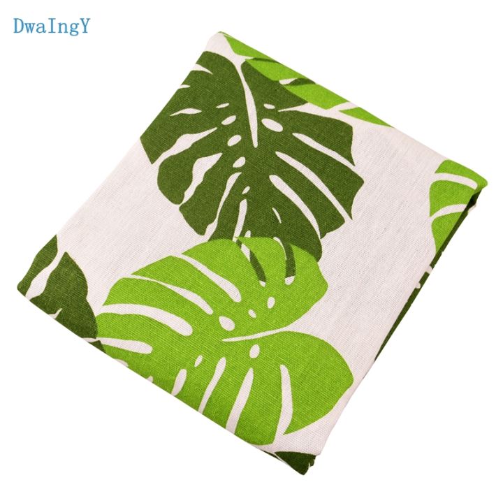 dwaingy-สีเขียวใบพิมพ์ผ้าฝ้ายผ้าลินินผ้าสำหรับ-diy-จักรเย็บผ้าควิลท์โซฟาผ้าปูโต๊ะเฟอร์นิเจอร์ปกเนื้อเยื่อเบาะวัสดุ