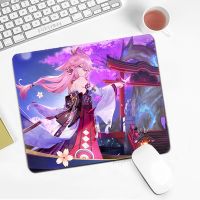 ☌♕♚ Small Mouse Pads Yae Miko Mousepad Genshin Impact Gamer Mouse Mat Pink Anime Girl Mats Desk Pad Laptop Mousepads Cute 20x25cm