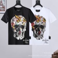 ผ้าฝ้ายคอกลมPp60 เสื้อยืด พิมพ์ลาย PHILIPP PLEIN SWARROWSKY SKULLfrom S-4XL