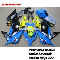 พลาสติก ABS ZXMT ชุดแฟริ่งเต็มตัวแผงตัวถังรถสำหรับ2013ถึง2017คาวาซากิ Ninja300 EX300 13 14 15 16 17ฉลามสีน้ำเงินโกรธ46