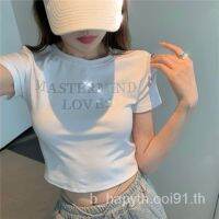 ❡❖☼ LJ8.18 crop topเสื้อตัวในที่นิยมในโลกออนไลน์เสื้อตัวในเอวสูงแบบสั้นโชว์สะดือเสื้อผู้หญิงแขนสั้นเข้ารูปสำหรับฤดูร้อนTเสื้อยืดผู้หญิงinsน้ำSL9792