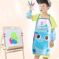 1Set New Child Kid Cartoon Apron Cuff Kit Kitchen Art Baking Painting Pinafore+Arm Sleeve PE PVC Waterproof Aprons Aprons