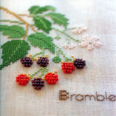 【CC】 Strawberry story cross stitch package 18ct 14ct flaxen cloth kit beads set embroider handmade needlework