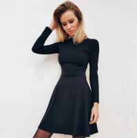 Jocoo Jolee Casual Women Long Sleeve Bodycon Party Dress New Spring Slim Elegant A-Line Dress Autumn O Neck Solid Mini Dress