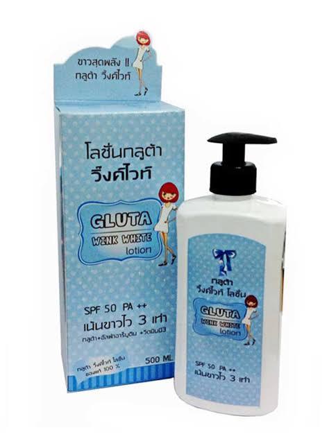 โลชั่นกลูต้า-วิ้งไวท์-gluta-wink-white-lotion-เน้นขาวไว-3-เท่า-ขนาด500ml