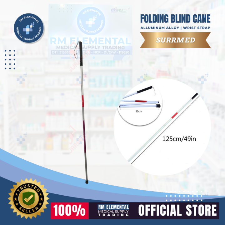 Folding Blind Cane SURRMED Folding Walking Stick For Blind People And