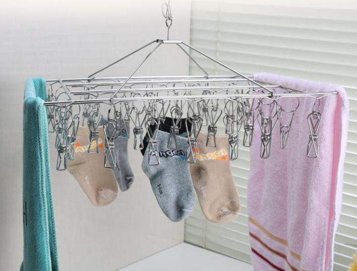💥Ready Stock SG💥 Stainless Steel Windproof Clothespin Laundry Hanger  Clothesline Sock Towel Drying Rack Clothes Peg Hook Air Dryer | Lazada  Singapore