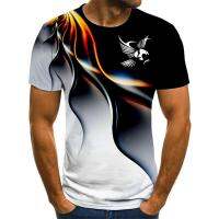 Summer Fashion Mens 3D Print Eagle Short Sleeve T-Shirt, Outdoor Casual Street Style Breathable T-Shirt, 6XL, 2023 New