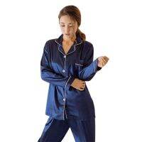 Women Plus Size Long Sleeve+Long Pants Sleepwear Homewear Night Wear V-neck Pajamas Sets