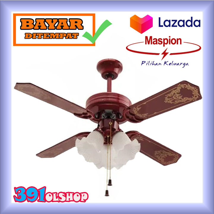 Uchida Maspion Kipas Angin Plafon Ceiling Fan Mcf42 203 Rd Merah Red 3 Cup Lampu Lazada Indonesia 1626