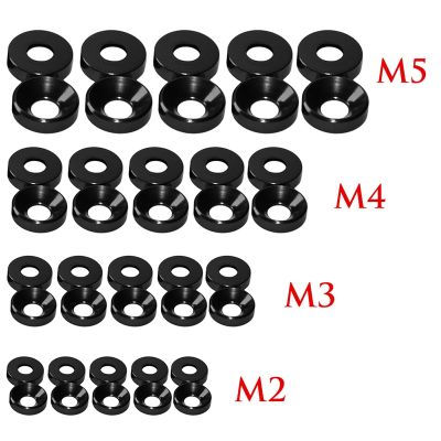 {Haotao Hardware} ที่ดีกว่า10ชิ้น/แพ็กอะลูมินัมอัลลอย M2 M4 M3 M5 Countersunk หัวปะเก็นอุปกรณ์ทำความสะอาดโซ่รถสีดำ