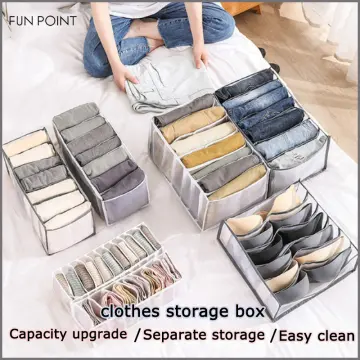 Grids Organizer Chest Of Drawers For Clothes Underwear Box Stacked Jeans  Compartment Storage Closet Separator Home Order Cabinet