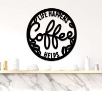 [FudFudAR] ฝุด-ฝุด-อะ ป้ายร้านกาแฟ แบบที่ 12 LIFE HAPPENS COFFEE HELP ตกแต่งร้านกาแฟ ติดผนังร้าน มุมกาแฟ ตกแต่งบ้าน ติดผนังสวยๆ Shop Decor Acrylic Plastwood