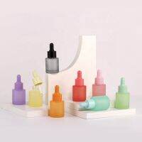 【YF】✚♛  Wholesale 20ml Flat Shoulder Glass Dropper Bottle Small  20 Ml Frosted Serum