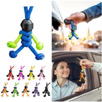 【hot】❀♨  Motorcyclist Minifigure Hanging Chain Umbrella Rope Weaving Keychain Personality Motorcycle Helmet Accessories