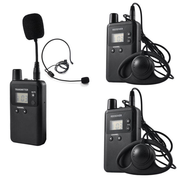 Wireless Whisper Tour Guide System 1 Transmitter With 2 Microphones, 2 