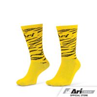 ARI TORA CREW SOCKS - YELLOW/BLACK/YELLOW ถุงเท้าสั้น อาริ โทระ สีเหลือง