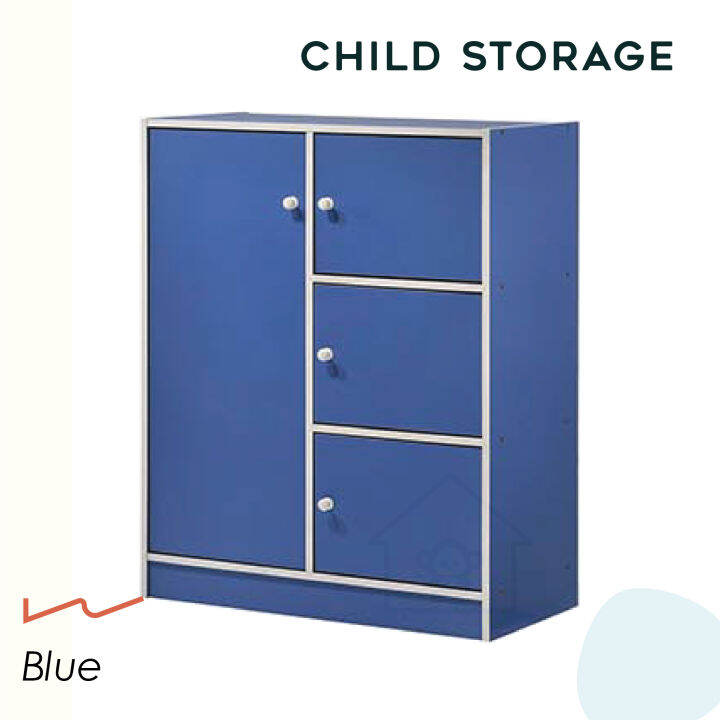 CHILD STORAGE 4 DOOR / KIDS WARDROBE PINK & BLUE/STORAGE STORAGE