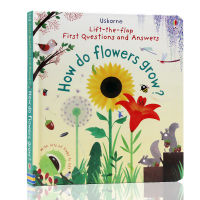 Usborne Q &amp; a flip through books how flowers grow lift the flap first questions and answers how do flowers grow English original picture books childrens popular science books