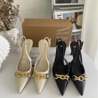 【Free Shipping】NewZaraˉPointed Metal Buckle Black Sexy High Heels