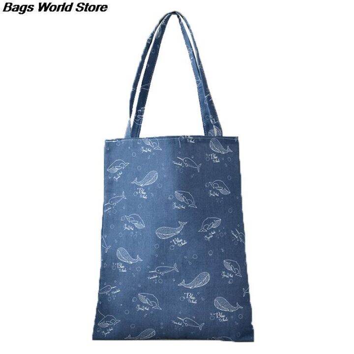 cw-1pc-print-reusable-shopping-canvas-tote-shopper-shoulder-beach-handbag