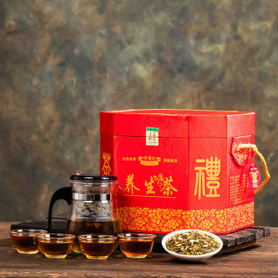 Xu Youji: กล่องของขวัญใส่ชาเพื่อสุขภาพแปดเหลี่ยมที่บรรจุชาโปรไบโอติก Siraitia Grosvenorii และดอกมะลิ Qianfun