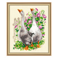 2021Two big white geese 14 Count cross stitch kit embroidery DIY needlework