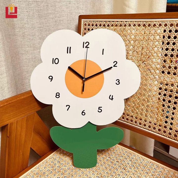 yonuo-นาฬิกาแขวนผนัง-ลายดอกไม้น่ารัก-เสียงเงียบ-สร้างสรรค์-สําหรับตกแต่งบ้าน-เรียบง่ายดอกไม้การ์ตูนนาฬิกา-น่ารักนาฬิกาแขวน-ตกแต่งนาฬิกา