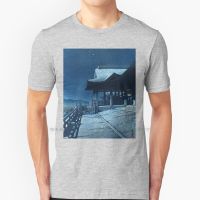 Kiyomizu Dera Temple In Kyoto By Kawase Hasui T Shirt 100% Pure Cotton Japan Japanese Nihon Hokusai Traditional Woodblock Meiji