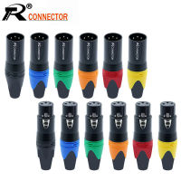 10 PCSLock 3 Pin XLR Plug Jack Male Female Microphone Connector MIC Adapter XLR Cable Termininal Audio Wire Connector 7 Colors