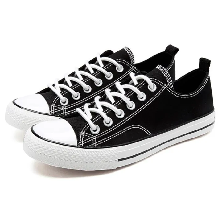 canvas shoes for men shoes (black/white) | Lazada PH
